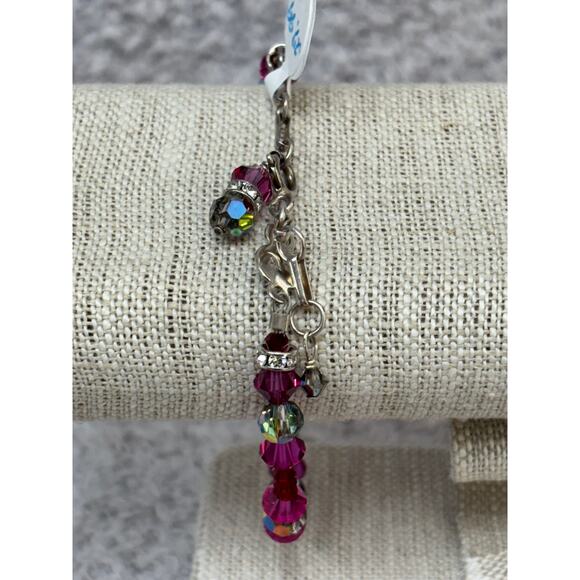 Lori Frantz-Koenig Purple & AB Crystal Bead Bracelet 8" #65102 - Picture 3 of 5